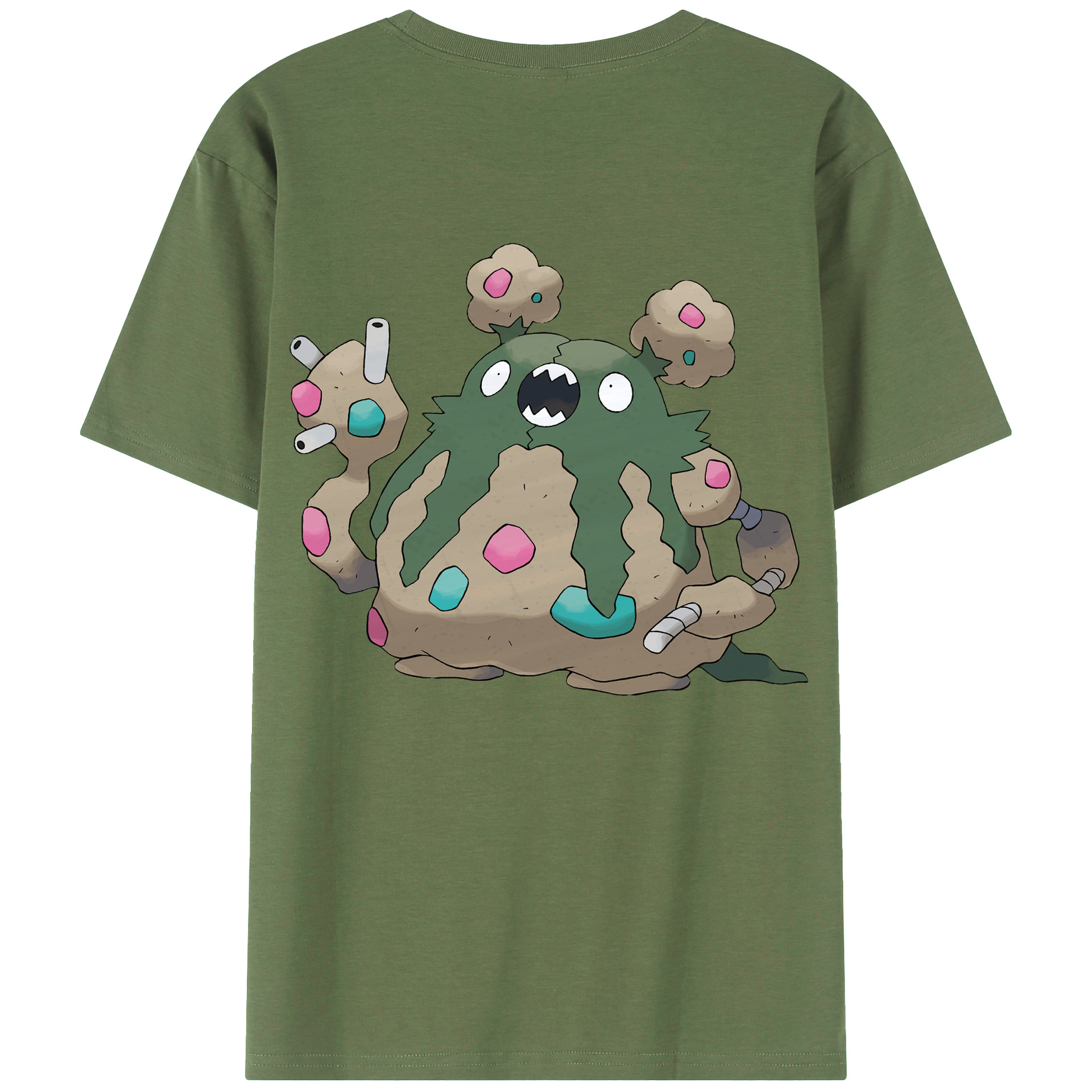 （画像用） ポケットモンスター Pokémon 綿100％ メンズ半袖Tシャツ（バックプリント） 通気性